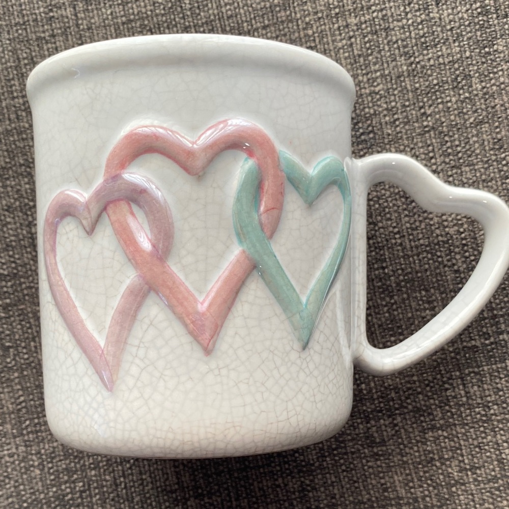 Vintage Mary Kay Mug with Pink and Blue Heart Design